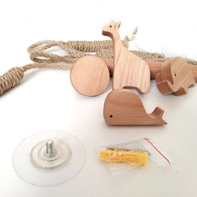 Nordic Wooden Animal Tissue Holder with Hemp Rope