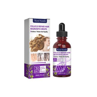 Follicle Repair Hair Regrowth Drops, Hair Protection Strong And Solid Hair Thickening Scalp Nourishing Massage Lotion - Korvel