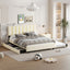 Elegant Queen Size Upholstered Platform Bed with Storage and Trundle