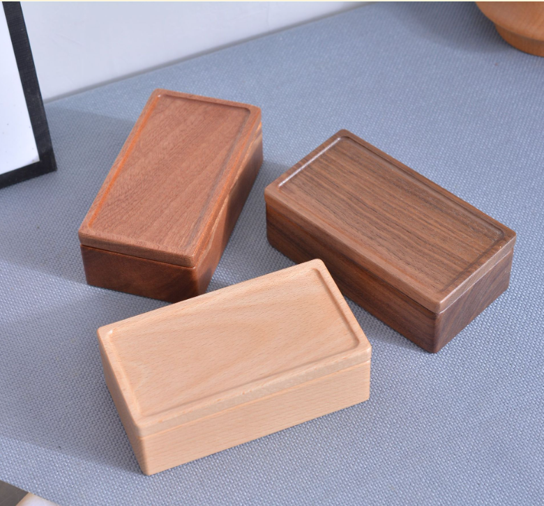 Simple multi grid solid wood jewelry box earrings necklaces rings jewelry storage box wooden jewelry box - Korvel