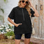 Half Zip Short Sleeve Hooded Top - Korvel