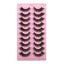 10 Pairs Of Messy Thick Imitation Mink Hair False Eyelashes 3D Stereo Realistic European And American Fried Hair False Eyelashes - Korvel