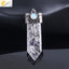 CSJA Vintage Large Natural Stone Sword-Shaped Pendant Jewelry Striped Crystal Agate Tiger Eye Jewelry Pendant Without Chain - Korvel