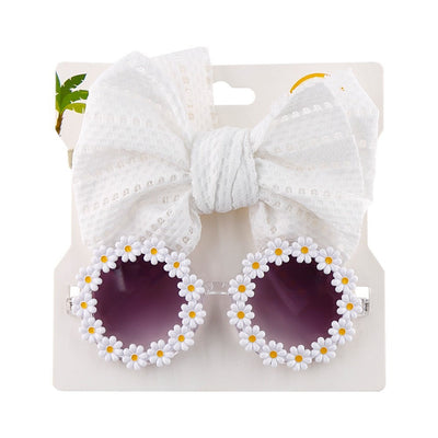 Personalized girl fashion glasses, baby headband set, sun visor - Korvel