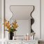 Wall Mirror 30x35 Inch Black Rectangular Mirror with 2 Wavy Sides Metal Framed Mirror Vanity Mirror Dressing Mirror - Korvel