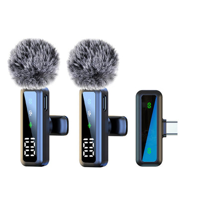 Wireless Lapel Microphone for Outdoor Computer Live Streaming Noise Reduction Universal Small Microphone - Korvel