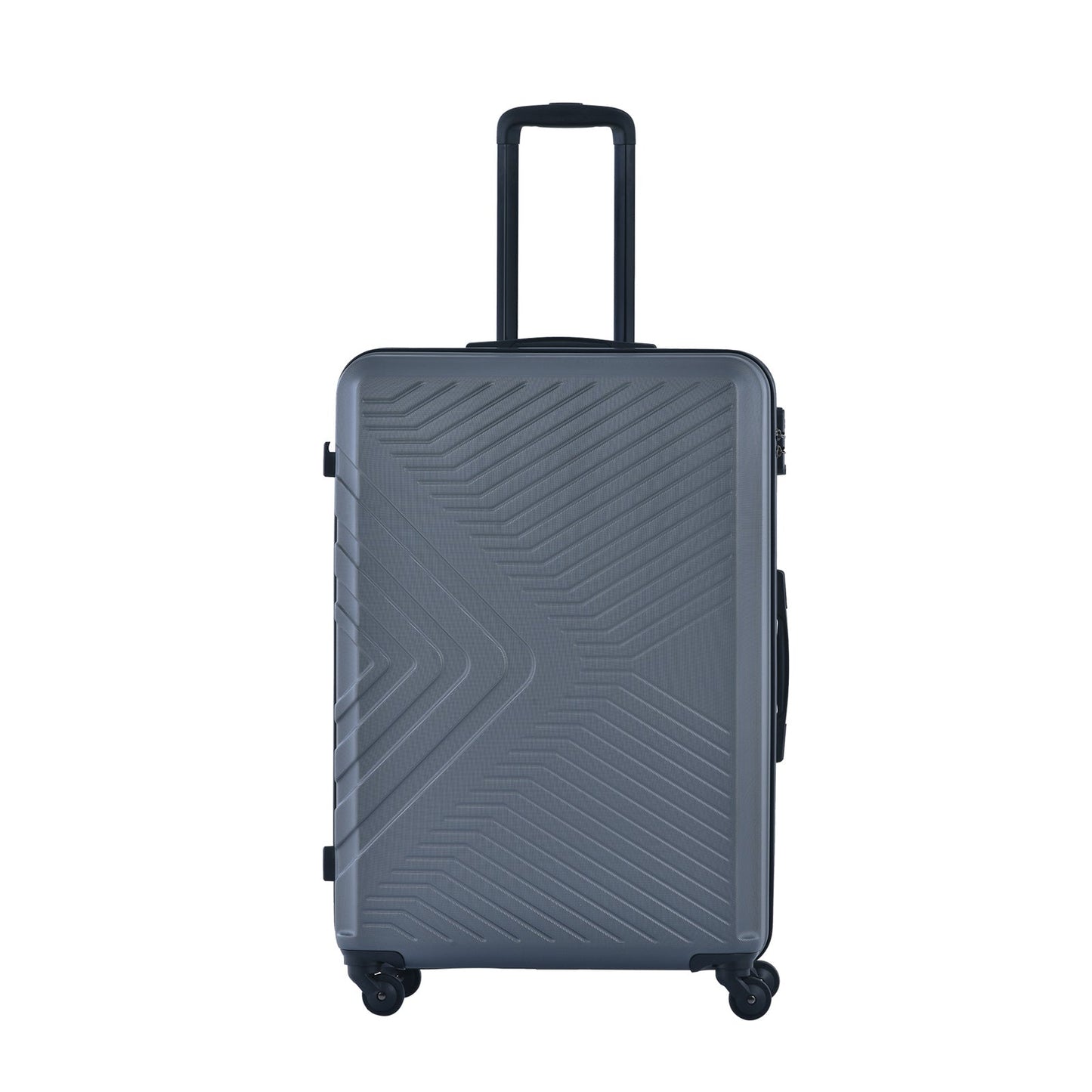 3 Piece Luggage Sets ABS Lightweight Suitcase with Two Hooks, Spinner Wheels, TSA Lock, (20/24/28) Gray - Korvel