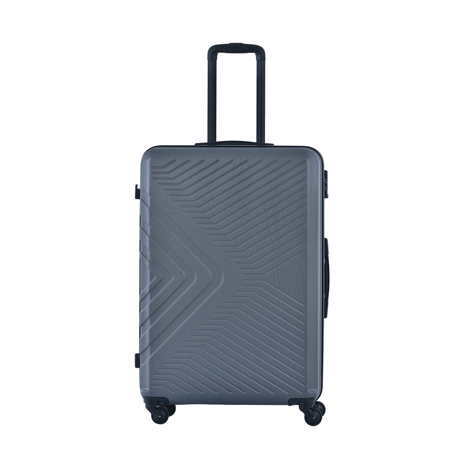 3 Piece Luggage Sets ABS Lightweight Suitcase with Two Hooks, Spinner Wheels, TSA Lock, (20/24/28) Gray - Korvel