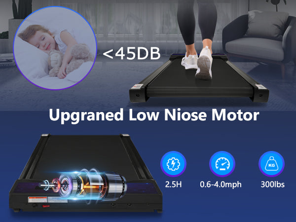 8.10 Under Desk Treadmill - 2.5HP, 300LBS Capacity