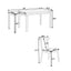 TOPMAX 65 "5-piece set with wheels and expandable dining table set 17.7" pull-out side table and small dining chair Brown - Korvel