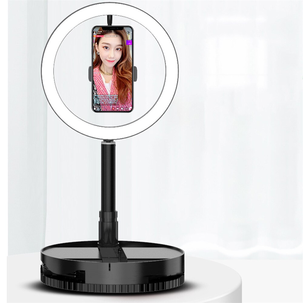 Anillo de luz LED plegable con soporte ajustable para fotografía