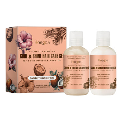 Coconut Moisturizing Shampoo Set Clean And Moisturizing Hair Care Curls Elastic Shape Volumizing Shampoo - Korvel