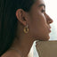 18K Gold-Plated Stainless Steel Contrast Asymmetrical  Earrings - Korvel
