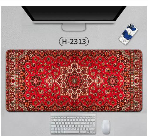 Large Persian Mouse Pad Office Carpet MousePad Natural Rubber Lockedge Anti Slip Desk Mat Laptop Office Game Accessories Pad - Korvel