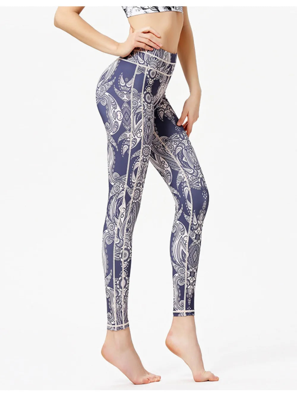 Printed Active High Waist Leggings - Korvel
