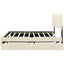 Elegant Queen Size Upholstered Platform Bed with Storage and Trundle