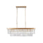 Chandeliers,Rectangular Crystal Chandelier Adjustable,E12 Modern Industrial Crystal Lights (Bulb Not Included) - Korvel