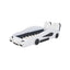 Twin Size Race Car Platform Bed with Wheels - White