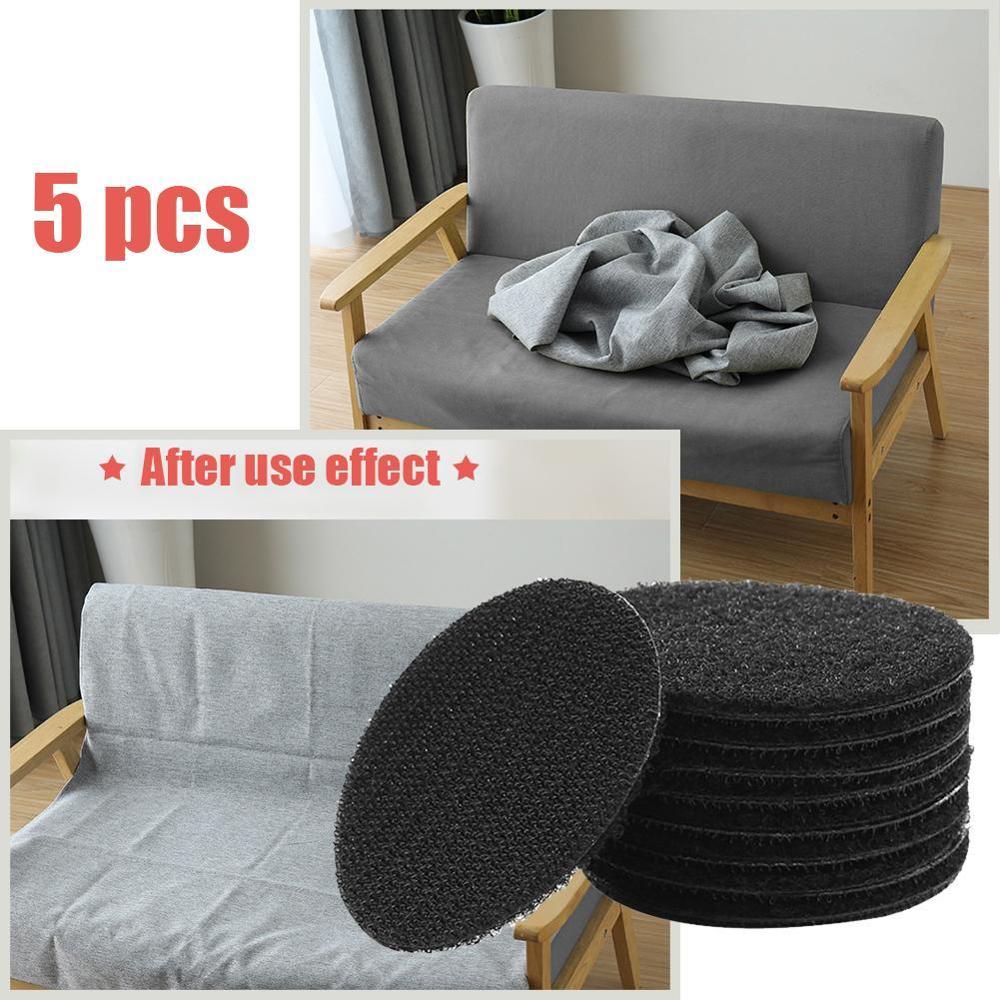 5 Pairs Double-sided Fixed Magic Sticky Self Adhesive Hook Loop Round Pads Craft Tape Bedcloths Sofa Carpet Non-slip Holder - Korvel
