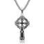 Collier en chaîne en perles croix spiralées en acier titane