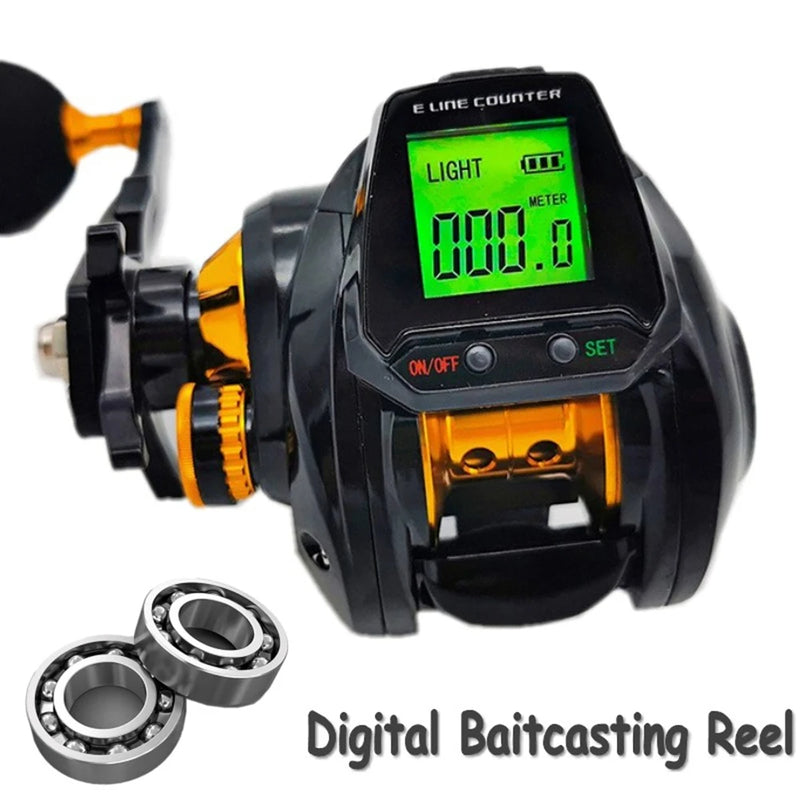 Premium 7.2:1 Digital Baitcasting Fishing Reel with Line Counter