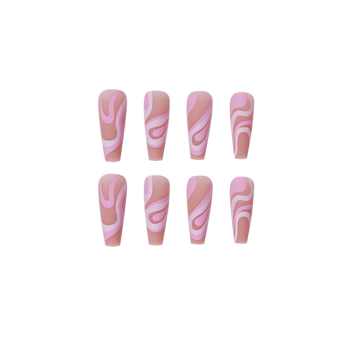 Rose Color Matching Line Press On Nail Fake Nail Patch Wearing Nail Finished Product - Korvel