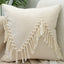 Tassels Cushion Cover 45x45cm Beige White Pillow Covers Decorative Pillow Case Square Home Boho Decor Macrame Pillowcase - Korvel
