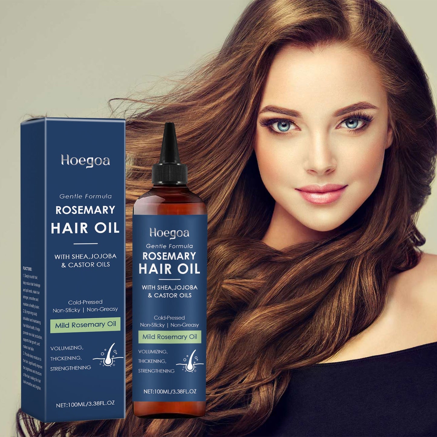 Rosemary Hair Care Oil Nourishes, Strengthens, Smoothes And Improves Scalp Massage Treatment Essence - Korvel