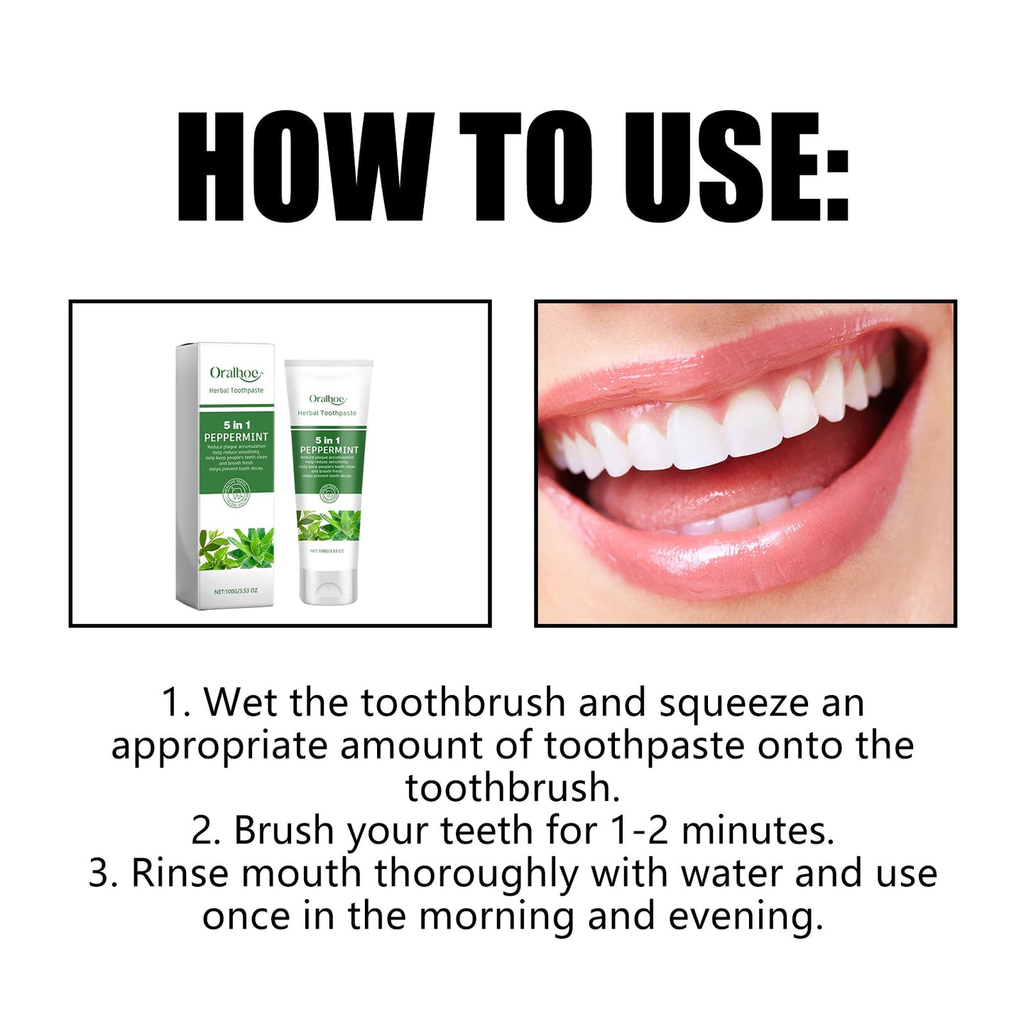 Aloe Vera Whitening Toothpaste for Fresh Breath and Bright Smile