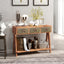 Medieval modern console table with entrance storage space, multifunctional entrance table with 3 drawers, open storage rack - Korvel