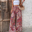Printed Wide Leg Pants - Korvel