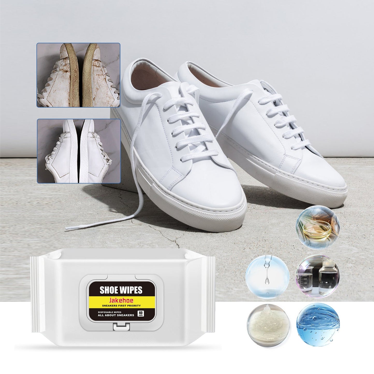 Sneakers Wipes, Small White Shoes Clean Stains Yellow Shoe Edge Decontamination Wash Free White Clean - Korvel