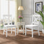 Roshan Farmhouse Acacia Wood Dining Chairs, White (Set of 2) - Korvel