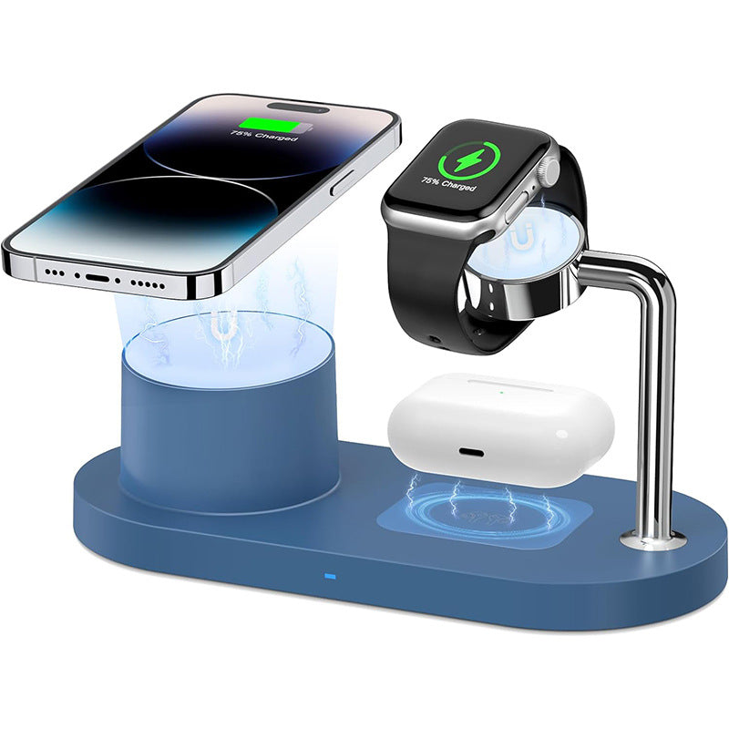 MagSafe magnetic suction three-in-one suitable for Apple mobile phone 15w wireless charging - Korvel
