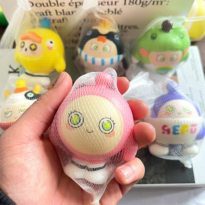 Netbag Egg Boy Party Pinch Music Stress Relief Toy Slow Rebound Ventilatory Artifact Cartoon Stress Relief Student Small Gift Item - Korvel