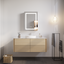 26x20 inch(Left Door) bathroom medicine cabinet with LED mirror 3000K~6000K single door lighting bathroom cabinet with touch switch adjusta - Korvel