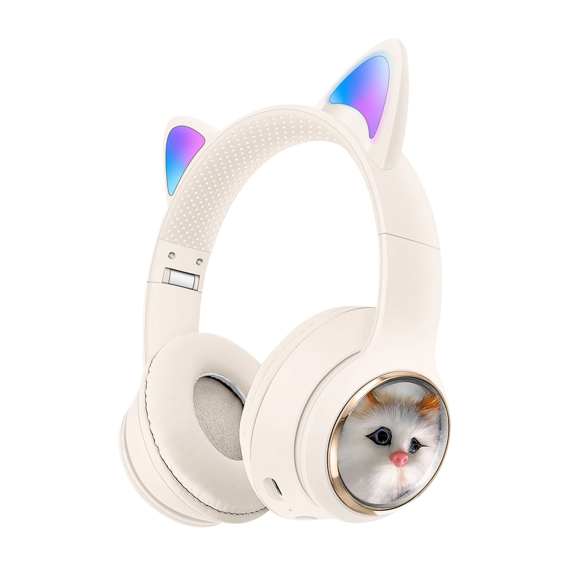 AKZ-09 Earphones Space Cabin Cartoon Simulation Cat Bluetooth Headwear Large Battery Earphones Foldable - Korvel