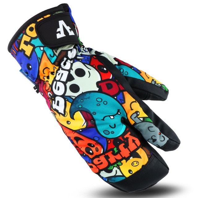 Men Women Kids Winter Warm Snowboarding Ski Gloves Snow Mittens Waterproof Cycling Skiing Snowmobile Handschoemen S M L XL - Korvel