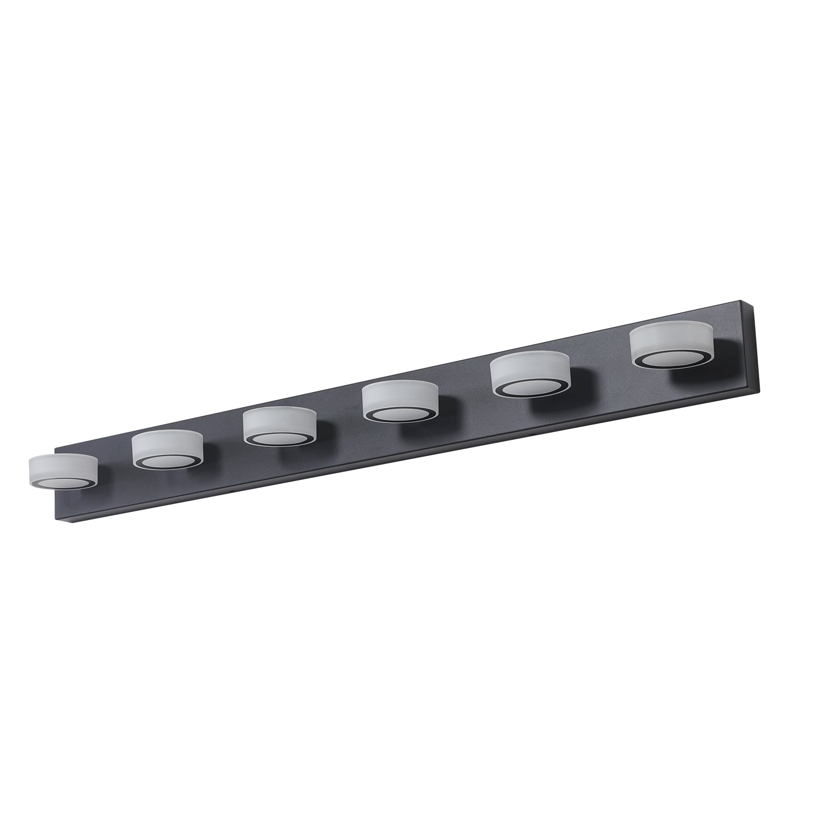 LED Modern Black 6-Light Vanity Lights Fixtures Over Mirror Bath Wall Lighting - Korvel