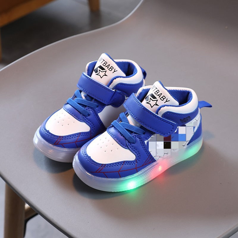 Luminous casual shoes, baby soft soled shoes, luminous shoes, boys and girls board shoes - Korvel