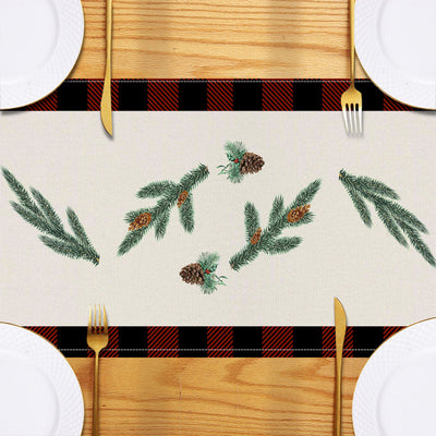 Red Car Printed Table Flag - Christmas Linen Tablecloth