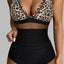 Leopard V-Neck Wide Strap One-Piece Swimwear - Korvel