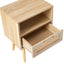 15.75" Rattan End table with drawer and solid wood legs Modern nightstand side table for living room natural - Korvel
