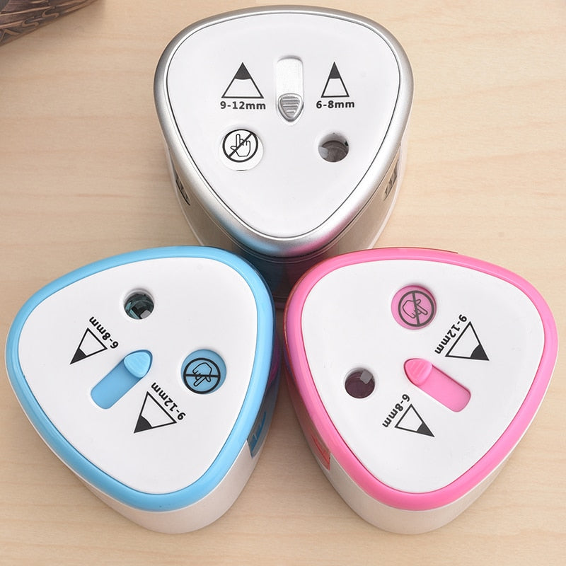 New Automatic pencil sharpener Two-hole Electric Switch Pencil Sharpener stationery Home Office School Supplies - Korvel