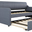 Twin Size Upholstery Daybed with Trundle & USB Charging - Gray