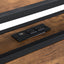 Queen Size Metal Platform Bed Frame with Wooden Headboard and Footboard with USB LINER - Korvel