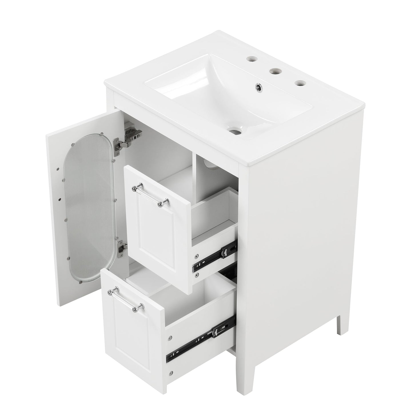 Elegant 24" Bathroom Vanity with Sink and Storage