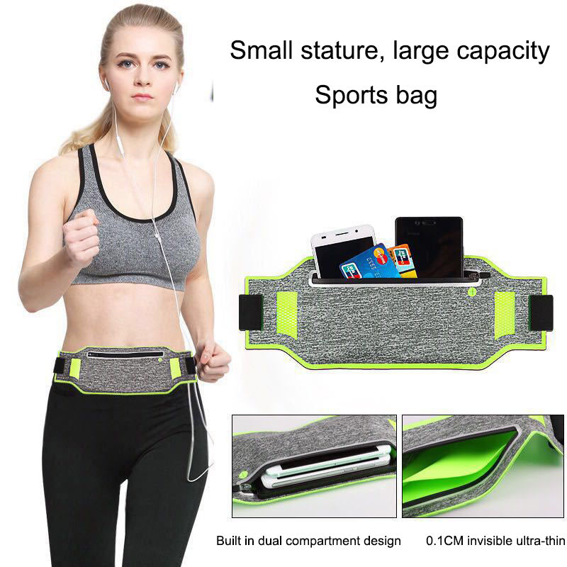 Outdoor unisex sports running mobile waist bag, waterproof Lycra close fitting ultra-thin waist bag - Korvel