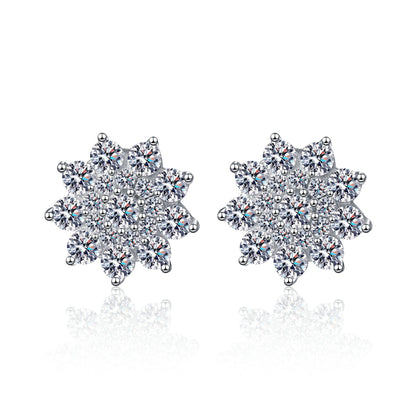 Boucles d'oreilles en zircon moissanite en argent sterling 925