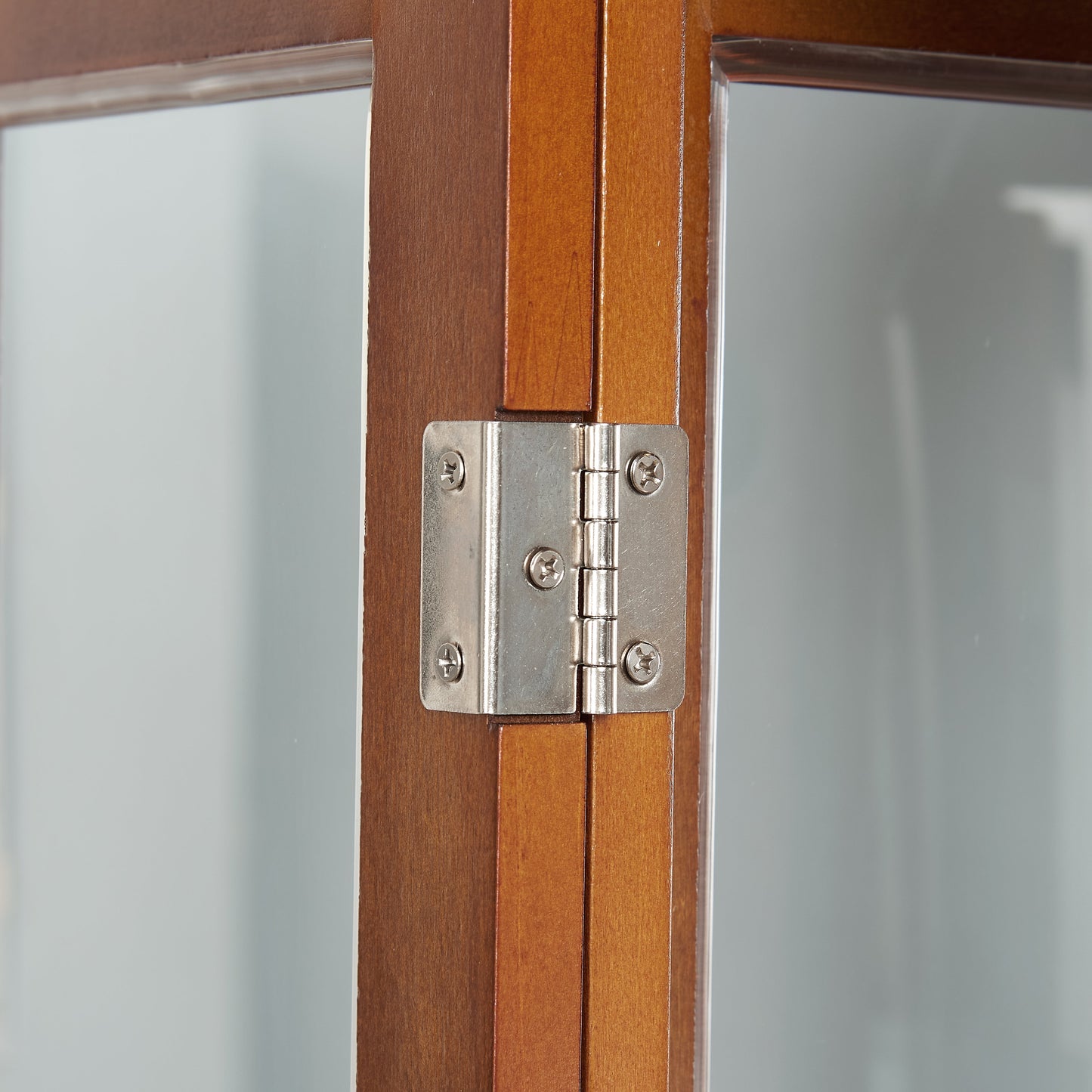 Elegant Walnut Lighting Curio Cabinet with Adjustable Shelves